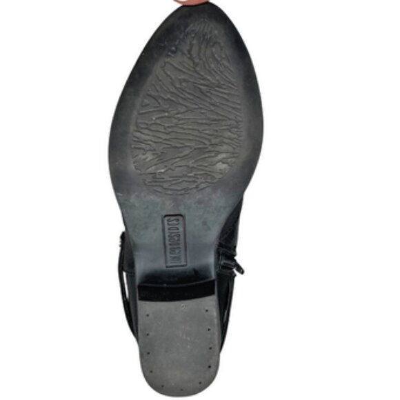 Harborsides Women's Memory Foam Black Strappy Almond Toe Bootie Office Career 6W - Picture 6 of 7